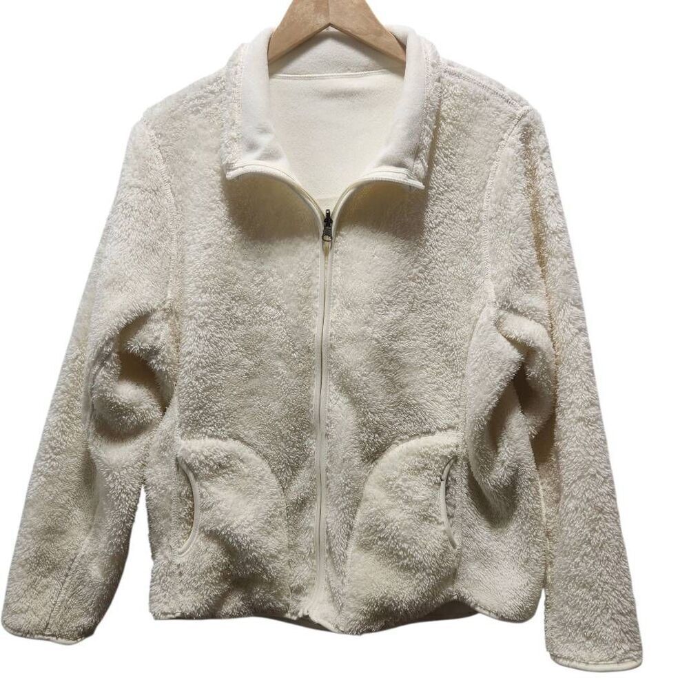 Classic Concept reversible cream teddy full‎ zip jacket Large